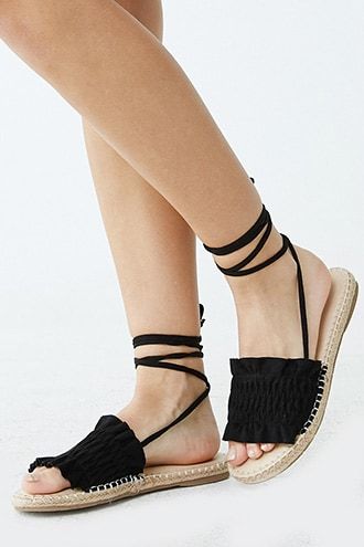 Forever21 Faux Suede Lace-up Espadrille Sandals