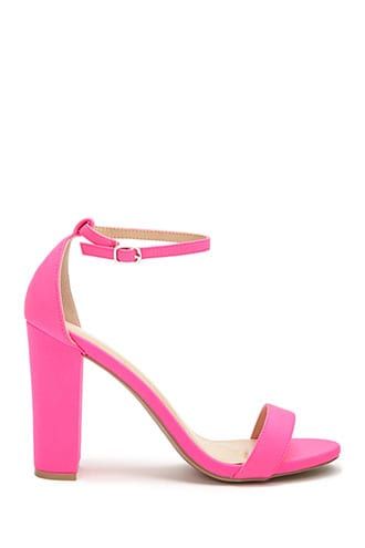 Forever21 Solid Ankle Strap Heels-Trendy Shoes, Hot Pink Heels, Stylish Womens Shoes