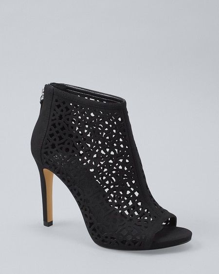 White House Black Market Laser-Cut Peep-Toe Booties-Summer Sandals WhiteHouseBlackMarket WHBM FavoriteStore Womens stylish shoes